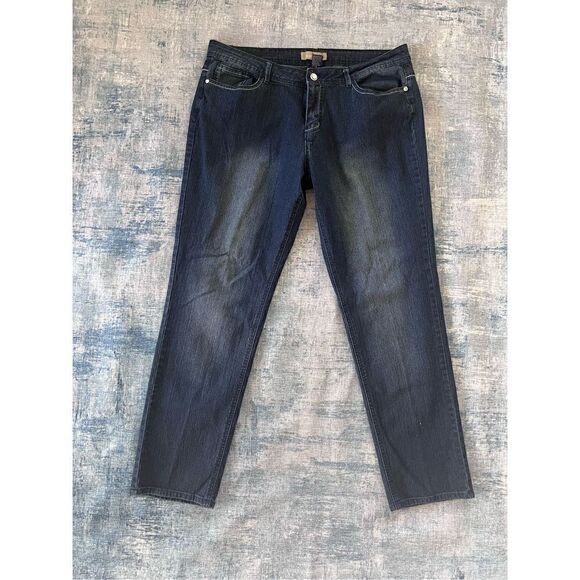 Just Jeans Medium Wash Rhinestone Embroidered Embellished Pocket Jeans Size 16 - Picture 1 of 6